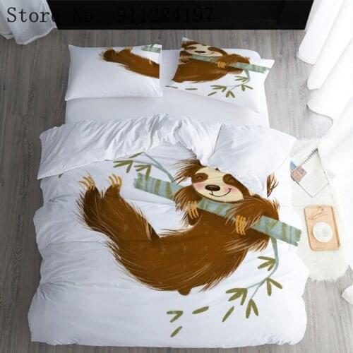 Monkey Bedding Sets White 3pcs bedclothes soft duvet cover quilt cover pillow cases BeddingOutlet Good quality and good sale