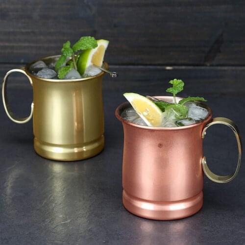500Ml Julep Mug 304 Stainless Steel Electroplated Beer Steins Cinched Style Cocktail Glass Family Bar Durable Drinking Set
