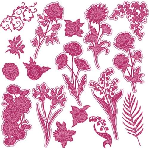 Flower Die Metal Cutting Dies Plant Leaf Cut Die Mold Decoration Scrapbook Paper Craft Knife Mould Blade Punch Stencils Dies