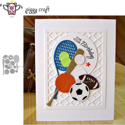 Piggy Craft metal cutting dies cut die mold Sports ball decoration Scrapbook paper craft knife mould blade punch stencils dies