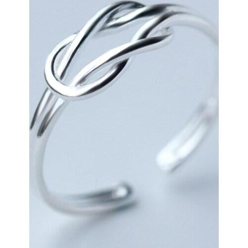 MloveAcc 100% 925 Sterling Silver Fashion Women Jewelry Double Layer Cocktail Ring Sizable Girls Teen Xmas Gift