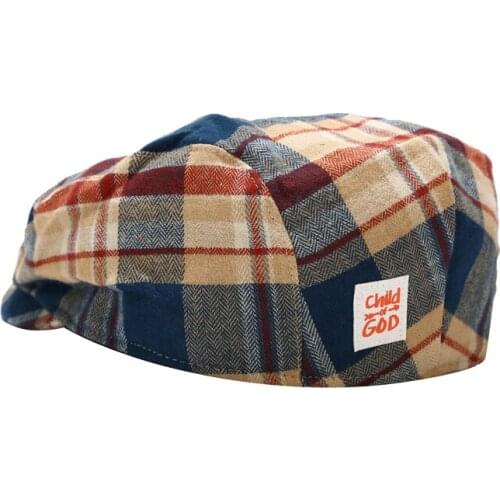 Fashion New Unisex Plaid Beret Bonnet Caps Winter Autumn Advance hats All Matched Classic Warm Walking Hat Caps for Women Men