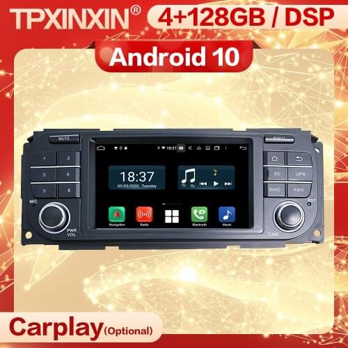 4+128G Carplay 2 Din Android 10 Multimedia Stereo Receiver For Jeep Compass Wrangler Universal Auto Radio Audio Player Head Unit