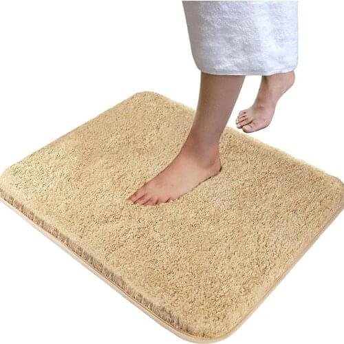 Soft Plush Bathroom Rug Bath Floor Mat Non-Slip Microfiber Fluffy Water Absorbent Carpet