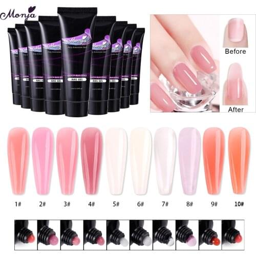 Monja 7 Pcs/Set Nail Art Kit Acrylic UV Gel Extension Molds Builder Polishing Files Painting Brush Nail Dryer Lamp Manicure Set