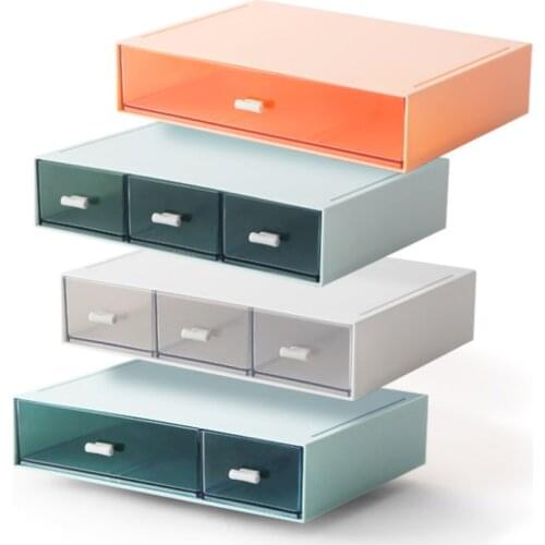 Desktop Storage Box Organizer for Womens Cosmetics Makeup Case Transparent Drawer Organizer Holder Receive Case