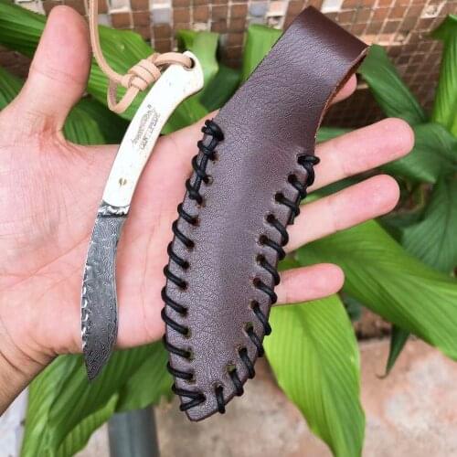 New Damascus steel fixed knife 60HRC High hardness military survival knife Camping Tactical Pocket outdoor hunting knife
