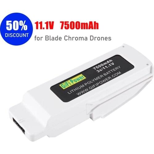 New Compact 11.1V 7500mAh LiPo Battery Rechargable Lipolymer Battery for Blade Chroma Drone RC FPV Drone