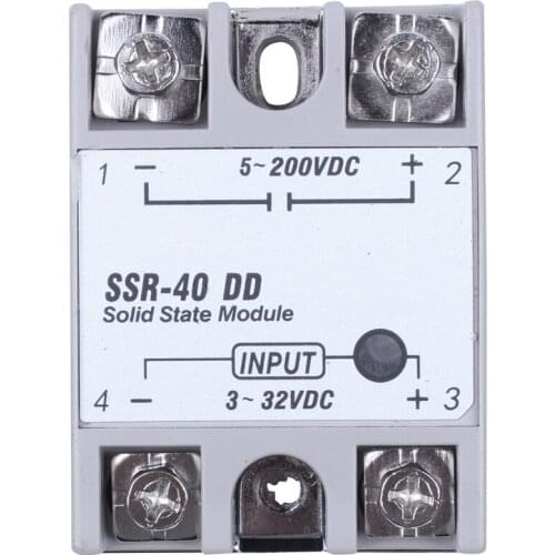 Single Phase Solid State Relay DC-DC SSR-40DD 40A DC3-32V DC5-60V White+Silver