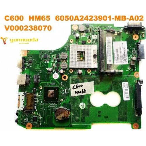 Original for Toshiba C600 laptop motherboard C600 HM65 6050A2423901-MB-A02 V000238070 tested good free shipping