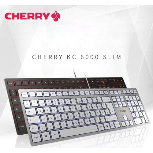 Original Cherry KC6000SLIM Office Business Ultra-Thin Wired Keyboard Portable Noise Reduction Chocolate Designer Keyboard