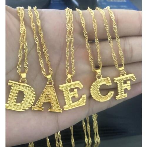 Jisensp Capital Letter Necklaces Initial Letter A-Z Pendant Necklace for Women Gold Chains Choker Jewelry Birthday Gift bijoux