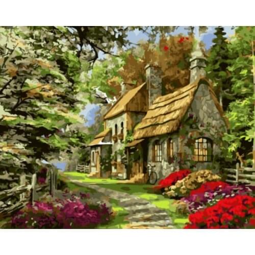 PAINTBOY Landscape Framed Pictures Painting By Numbers Painting and Calligraphy DIY Coloring By Numbers on Canvas