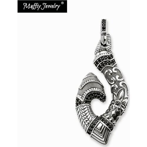 Hook Maori Necklace Pendant,Europe 2019 Rebel Fashion,Good Vintage Jewelry, Gift In Pure 925 Sterling Silver,Super Deals