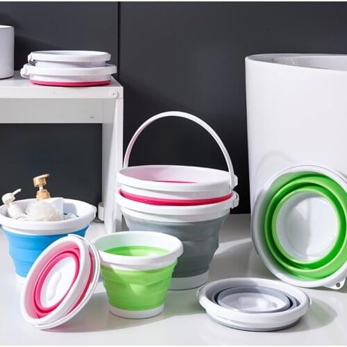 Durable Foldable Bucket Bathroom Folding Round Portable Car Wash Bucket Camping Folding Large Capacity Bucket Home Space Saving