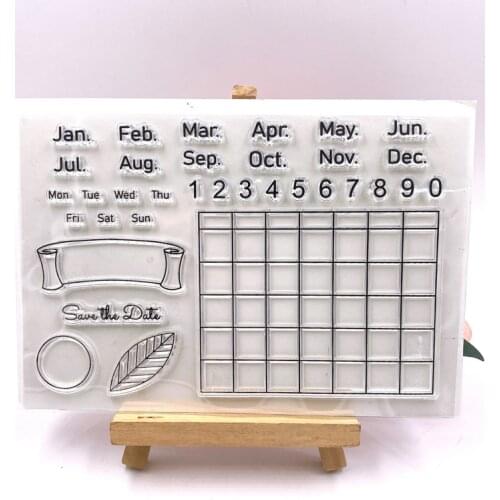 ZFPARTY Calendar Transparent Clear Silicone Stamp/Seal for DIY scrapbooking/photo album Decorative card making