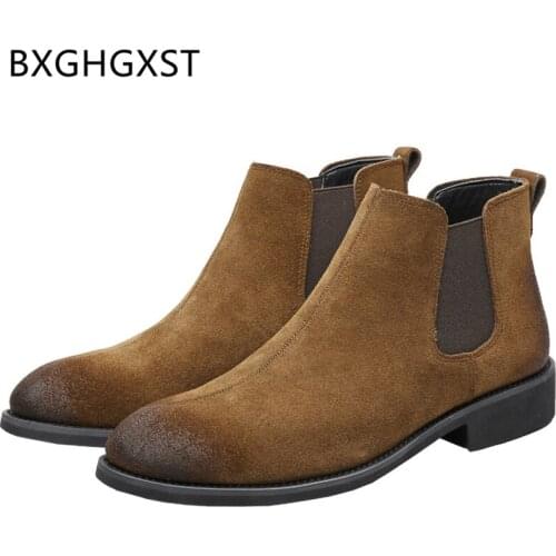 Luxury office shoes men chelsea boots Coiffeur fashion Genuine Leather shoes men classic brand designer shoes men dress boots