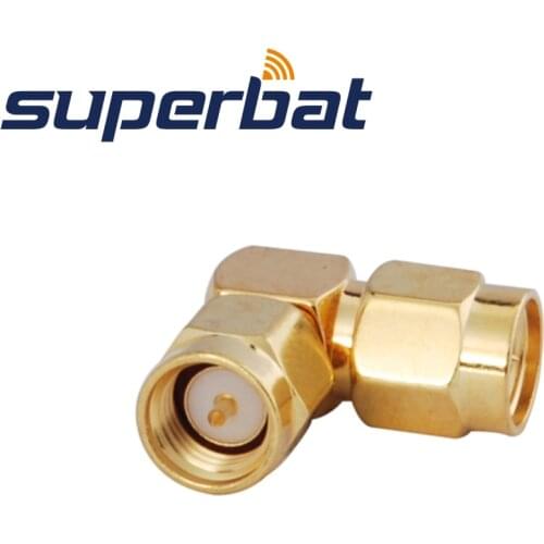 Superbat SMA Adapter SMA Plug to Male Right Angle RF Coaxial Connector