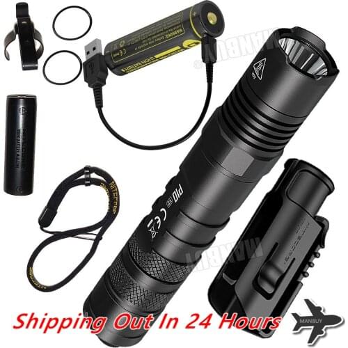 Wholesale nitecore P10V2 LED Tactical Flashlight include USB Charger Port 18650 Battery for Outdoor Hunting Waterproof EDC Torch