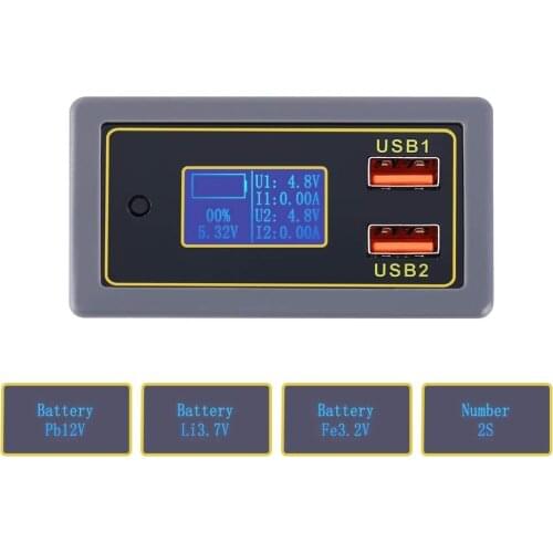 Taidacent Digital USB Battery Capacity Tester Monitor Voltage Current Percentage Battery Capacitor Tester 5V USB Fast Charger