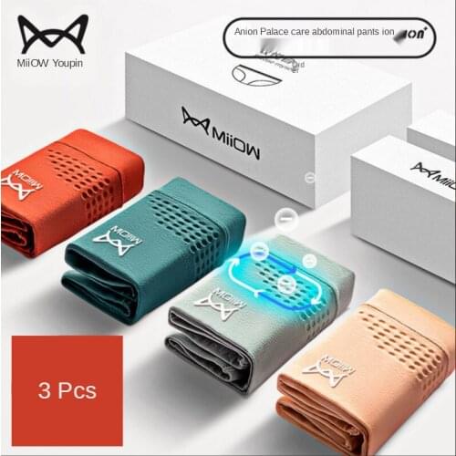 MiiOW Panties Womens High Waist Pure Cotton Graphene Antibacterial Crotch Womens Abdominal Warming Palace Shaping Shorts