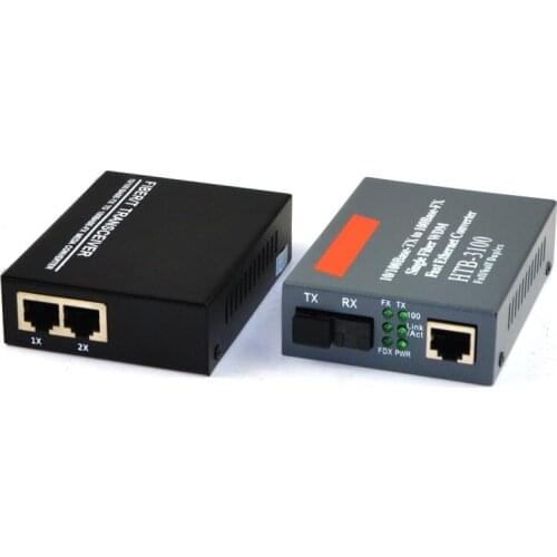 1 Pair 10/100Mbps Fiber Optic Media Converter 1 CH*SC 2 CH*RJ45 Converter 1 CH*SC 1 CH*RJ45 Fiber Optic Transceiver