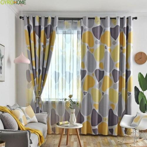 Pebble Printed Curtains for Bedroom Northern Europe Pattern Cartoon Cute Boys Girls Living Room