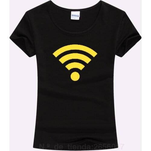 2020 Summer Design Personality Wifi Logo Funny Printed T Shirts Women Cotton Slim Top Tees Short Sleeves Korean Clothes T-Shirt