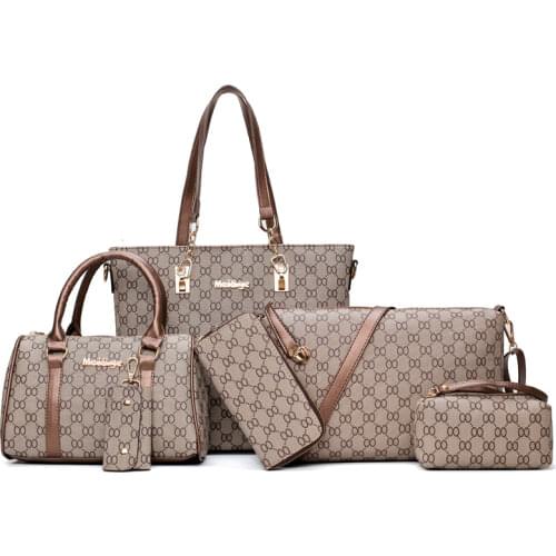 Luxury Handbags Women Bags Designer High Quality Leather Bags Pattern Womens Handbag Shoulder Bag and Crossbody Bag 6 Piece Set