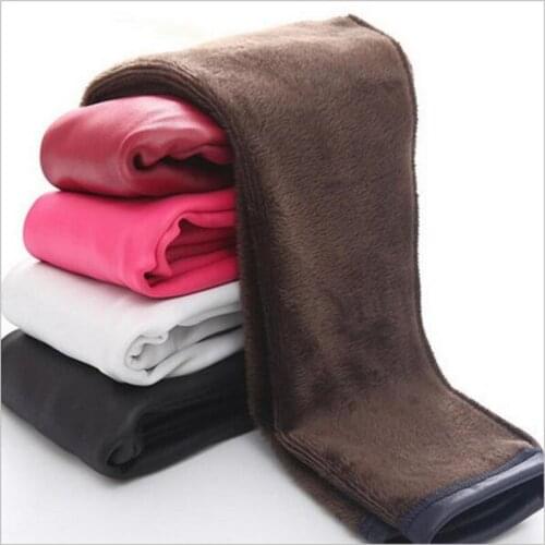 Winter Girls Leggings Thick Warm Fleece PU Legging Baby Girl Pant 5 Colors Children Pants 2-11 years