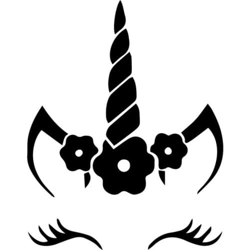 13.6X17.4CM Unicorn Face Cute Art Vinyl Decal Car Window Decoration Stickers