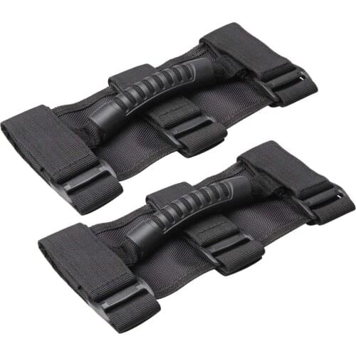 2x Roll Bar Grab Grip Handles Holder For Jeep Wrangler YJ TJ JK JKU 1987-2018 Black Grab Handle