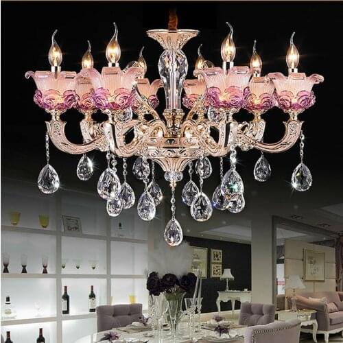 Art Deco Contemporary Splendid Elegant Candle Crystal Chandelier Led Lustrous Glass Lampshade Chandeliers Hotel Villa Living