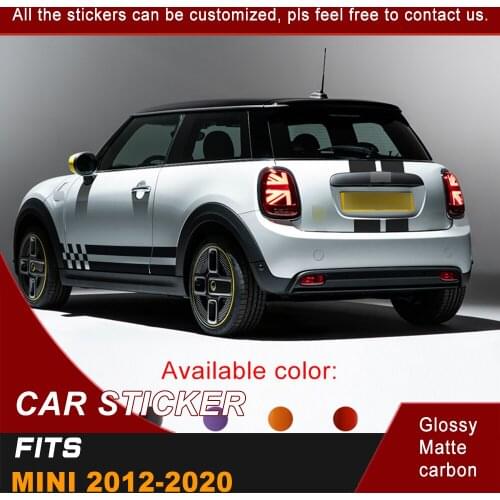 Car Sticker Side Door And Back Door Racing Flag Stripe Graphic Vinyl Cool Car Decals Customized SUV Fit For MINI 2012-2020