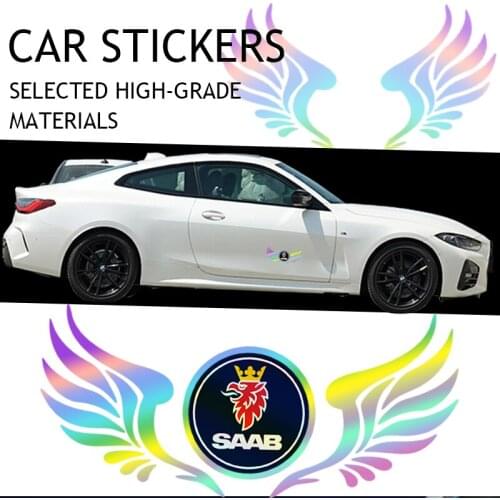 1pcs Car Colored Wings Sticker Rear Glass Occlude Scratches For Saab 93 93X 95 96 97 94X 92X 99 9X 9000 TurboX Phoenix Sonett