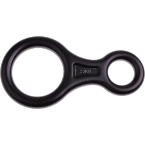 Safety 35kN Aluminum Figure 8 Descender For Climbing Rope Rappelling