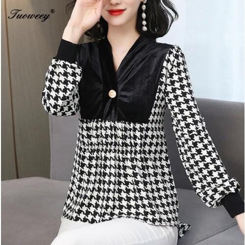 Blouse Autumn Women Long Sleeve Leopard Print white Color O Neck Patchwork shirts Casual Top Tees Winter Plus Size Female