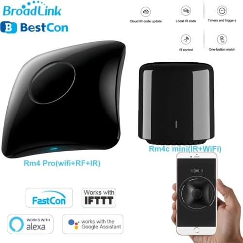 Broadlink Bestcon RM4 Pro/Rm4C Mini WiFi IR RF Universal Smart Remote Controller Work With Alexa Google Home for Home Automation