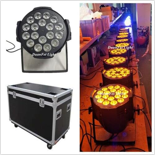 Case)10 pieces led uplighters par led rgbw a par 18x12w par light flightcase