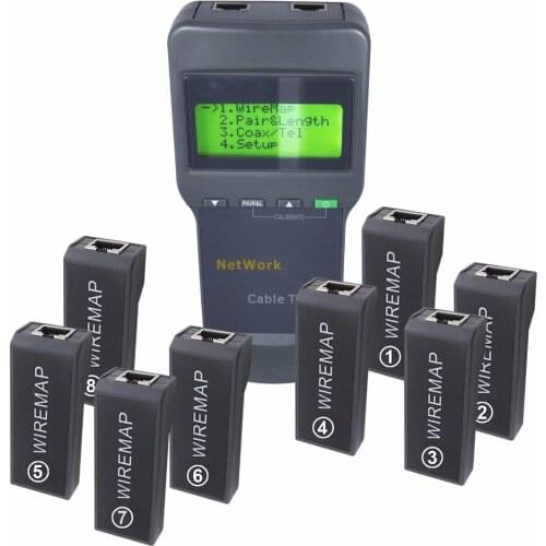 Digital Network LAN Cable Coaxial Wire Length Tester 5E 6E 8 Remote Identifier Networking Tools