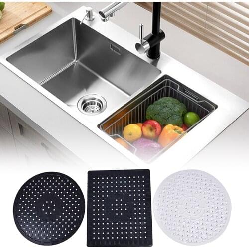 Hot sale Tableware Quick Drain Drying Anti Slip Sink Mat Soft Rubber Table Heat Insulation Kitchen Bathroom Protector Sink Mat