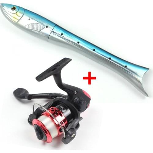1.6m Mini Pocket Fishing Rod Fish Shaped Telescopic Carbon Ice Fishing Rod Fishing Pole Fishing Rod Combo 2 types rod /reel+rod