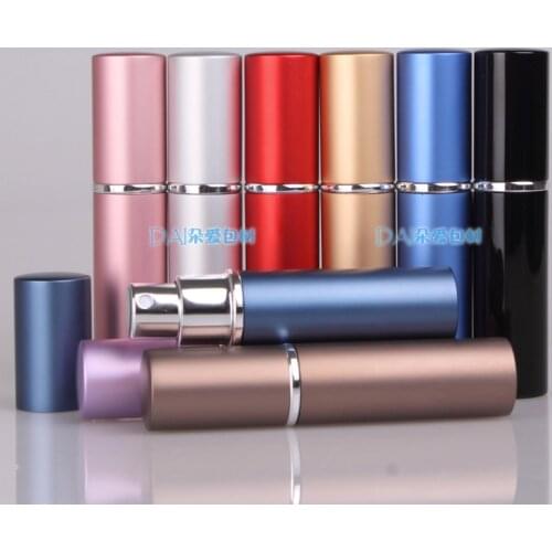 6 ML Mini Portable Aluminum Refillable Perfume Bottle With Spray Empty Cosmetic Containers With Atomizer For Traveler