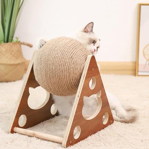 Cat Scratcher With Wood Base Pet Toy Scratch Board Ball Funny Rascador Gato Cat Scratch Toy