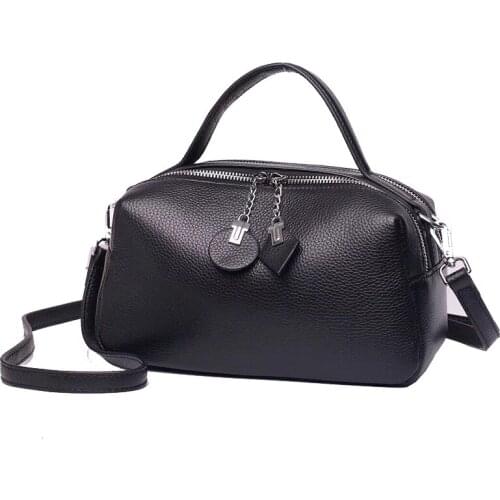 Fashion tote handbag Double Zipper Women Messenger Bag Crossbody Bag Women Genuine Leather Shoulder bag High Quality Female Bag