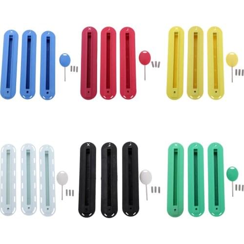 Set of 3pcs 5.9x1.2x0.7 inch PVC Surfing Surf Fins Box Plug Tri Fin Base Boxes Plugs