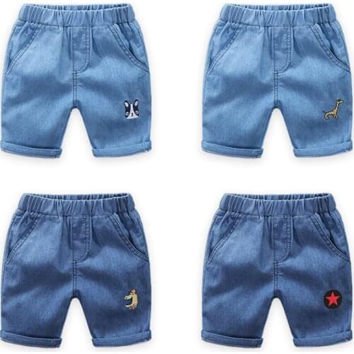 New 2021 Kids Summer Denim Shorts Baby Boys Fashion Cute Cartoon Print Denim Shorts Children Casual Jeans Short Pants Clothing