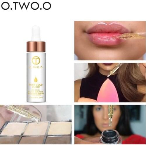 O.TWO.O 24k Rose Gold Makeup Primer Elixir Make Up Oil Facial Essential Oil Foundation Moisturizing Face Anti-aging Base