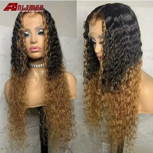 Honey Blonde Highlight Wig Colored Wet Water Wave Brazilian Remy 4x4 Lace Closure Wig Ombre 13x4 Lace Frontal Human Hair Wigs