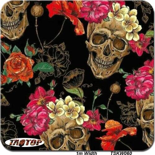 TAOTOP060 1m *10m Popular Corlorful Skull water transfer film Width 100cm hydro graphic film